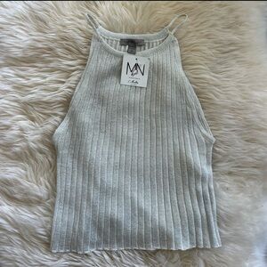 Women's Ribbed Tank Top - Gray